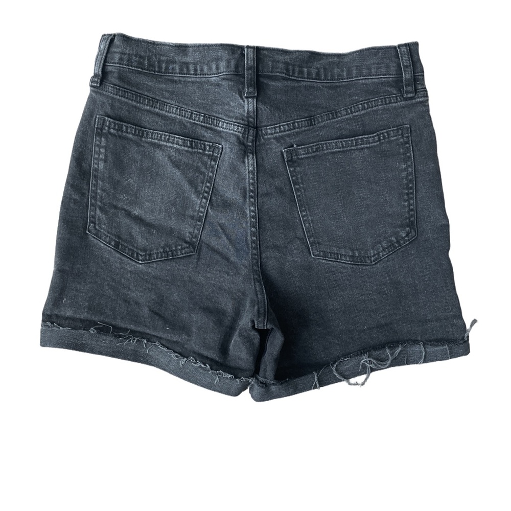GAP Black Jean Shorts with Raw Hem and Vintage Wash - Picture 2 of 3